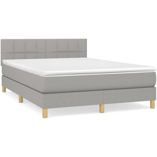 Maison Chic Box spring postelja - Vzmetna postelja z vzmetnico svetlo siva 140x200 cm blago SL10134, (21905059) Cene