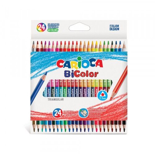 Carioca BiColor Triangular Colored Pencils - 24 kos. Cene