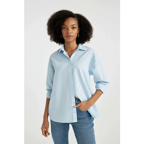 Defacto Oversize Fit Shirt Collar Oxford Long Sleeve Shirt