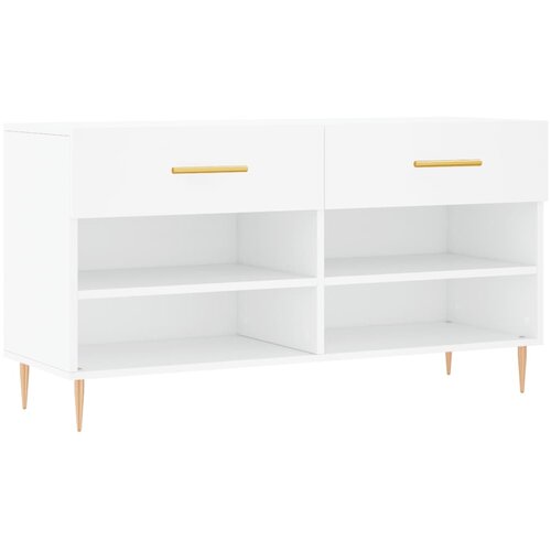  Klupa za cipele bijela 102 x 35 x 55 cm od konstruiranog drva Slike
