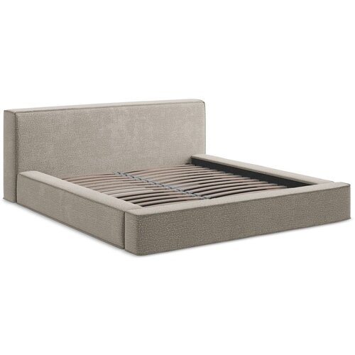 Makamii Tapecirani bračni krevet taupe s prostorom za odlaganje s letvičnim okvirom 160x200 cm Noho - Slike