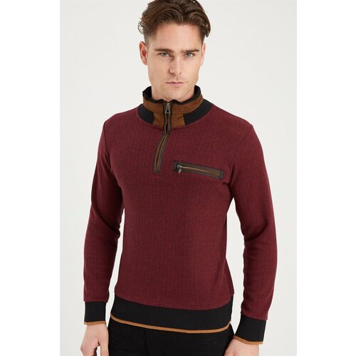 Dewberry 1039 MEN&amp;#039;S SWEATSHIRT-PATTERNED BURGUNDY Slike