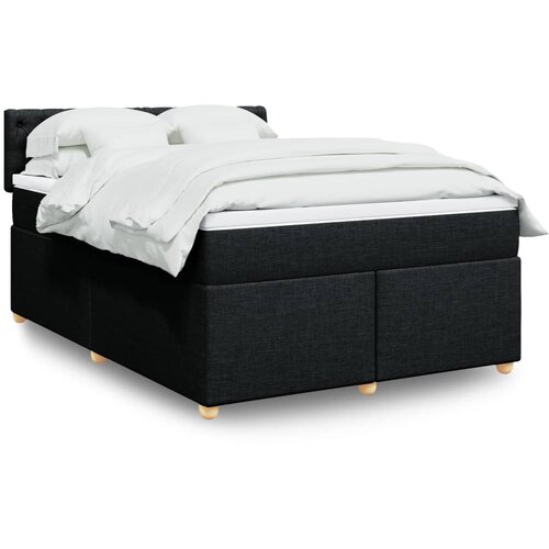 vidaXL Krevet s oprugama i madracem crni 140 x 190 cm od tkanine Cijene