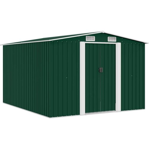  Vrtno spremi&amp;scaron;te 257 x 298 x 178 cm metalno zeleno Slike