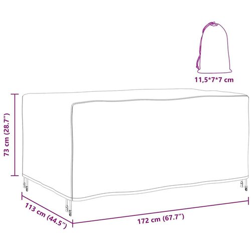  Navlaka za vanjski namje&amp;scaron;taj Crna 172 x 113 x 73 cm 210D Slike