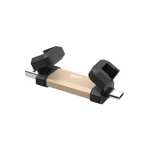 SiliconPower SP500GBUC3S72VPG portable stick-type ssd 500GB, DS72, usb 3.2 gen 2 type-c/type-a, read up to 1050MB/s, write up to 850MB/s, gold Slike