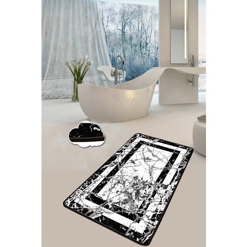 Opviq prostirka za kupatilo 80x100cm Crno-Bela Cene