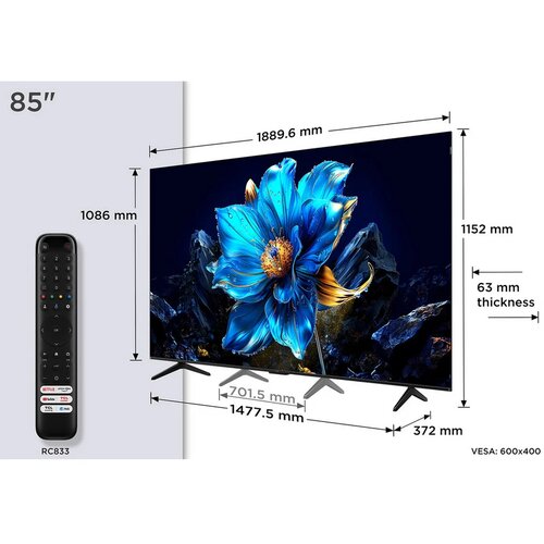Tcl QLED TV 85&amp;quot; 85P7K, Google TV Slike