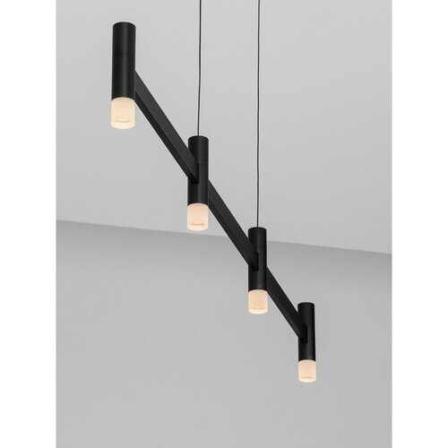 Nova Luce Mat črna aluminijasta LED zatemnitvena viseča svetilka s senčilom iz akrilnega stekla Poetic &amp;ndash; Slike