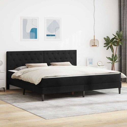  Okvir kreveta s madracem s uzglavljem Crna 180 x 200 cm Baršun Cene