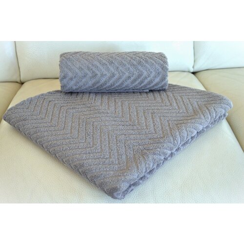  Pe&scaron;kir zig zag 70X130CM 450G/M2 tamno siva Cene