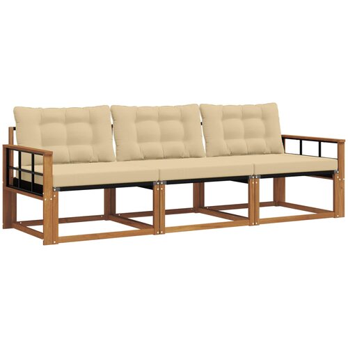  Set vanjskih sofa 3 kom. Prirodna i bež Slike