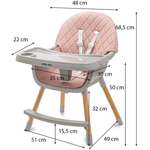 Baby Mix hranilica Freya dusty pink Slike