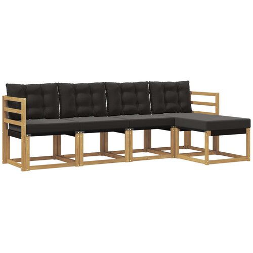 vidaXL Zunanja garnitura za sedenje z blazino 5 pcs Bela in črna, (5000280938) Cene