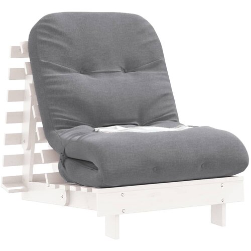  Futon na razvlačenje s madracem bijeli 70x206x11 cm borovina Slike