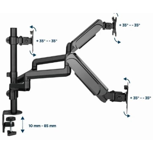 Gembird MA-DA3-01 Podesivi stoni drzac za monitor sa tri ruke, tilt, 17-27 max.7kg Cene