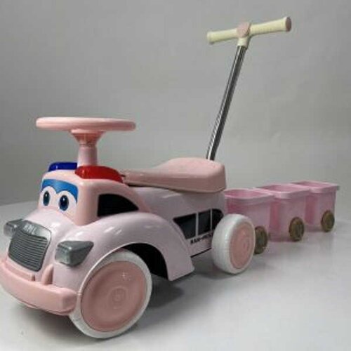  Dečija guralica sa tri prikolice 473 - Roze Cene
