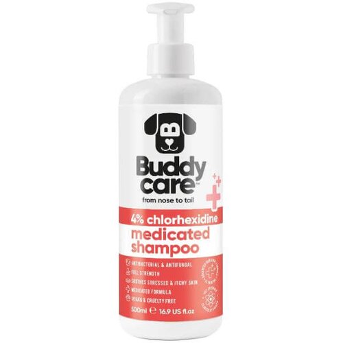 Buddycare 4% chlorhexidine medicated shampoo 500ml Slike