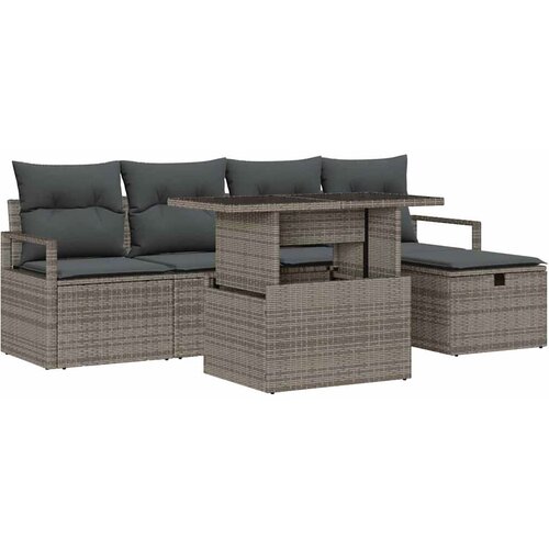  Sjedeća garnitura za vrt 6 kom. poliratan 230 x 117 x 85 cm Slike