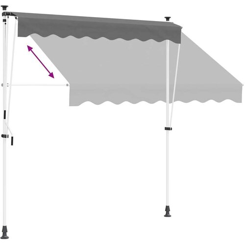  Ručno sklopiva tenda 180 g / m&amp;sup2; poliester s PU premazom - Svjetlosiva 200 cm Bijeli okvir Slike