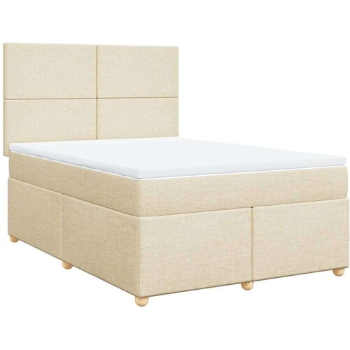 vidaXL Krevet s oprugama i madracem krem 160x200 cm od tkanine Cijene