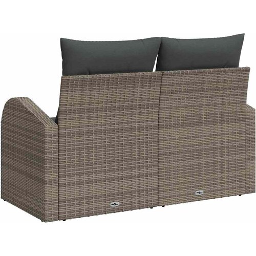  Vrtni kauč s jastukom Siva 124 x 62 x 69cm poliratan Slike