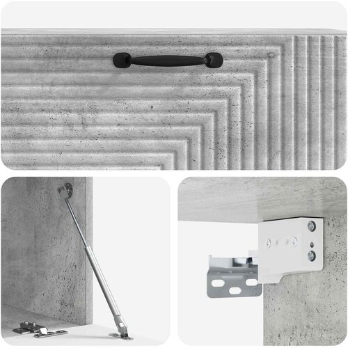 ormar za zid Betonska siva 98 x 41 x 30 cm Konstruirano drvo Slike