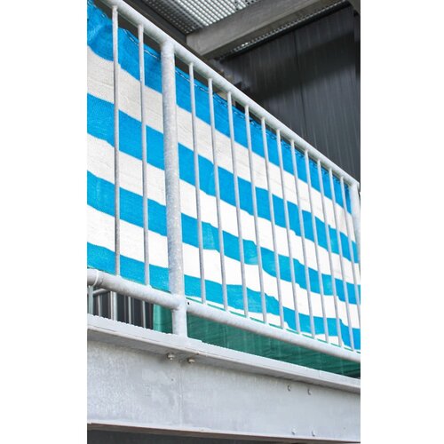 Garden Pleasure Bijelo-plavi plastični balkonski paravan 500x90 cm - Cijene