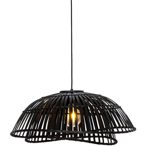 QAZQA Orientalska viseča svetilka črni bambus 62 cm - Pua Slike