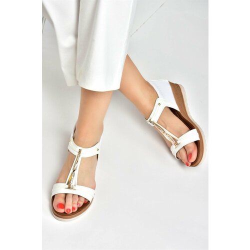 Fox Shoes White Women's Low-heeled Daily Sandals Slike