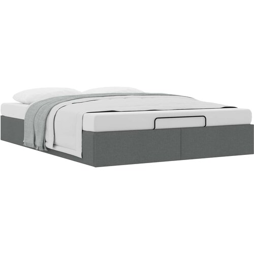  Otomanski krevet Tamnosiva 153 x 203 cm Tkanina Slike