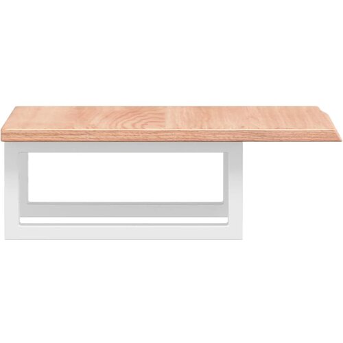  Zidna polica za umivaonik od čelika i masivne hrastovine Smeđa 40 x 50 x 2 cm Slike