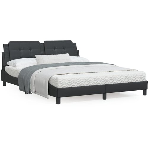VidaXL Okvir kreveta s LED svjetlima crni 160 x 200 cm od umjetne kože Slike