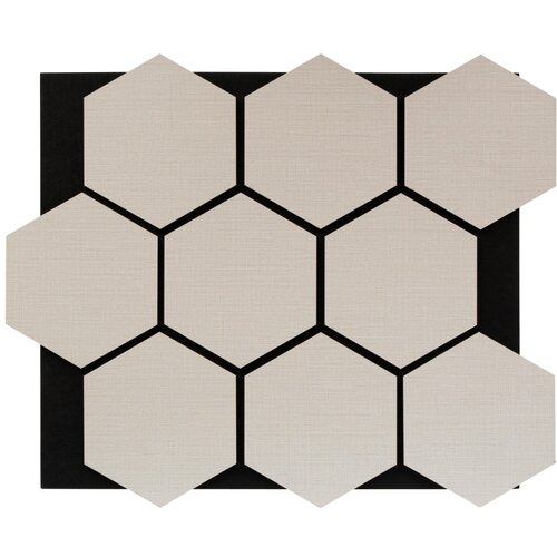  dekorativni panel &amp;scaron;estkotni vzorec bež tkanina/črni filc 56,5 x 1,6 x 69 cm Slike