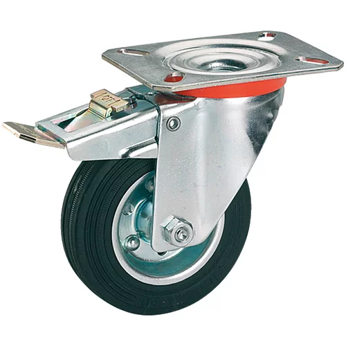 DÖRNER + HELMER zakretni kotač za transportna kolica (Promjer kotačića: 80 mm, Nosivost: 50 kg, Valjkasti ležaj, S pločom i zaustavnikom)
