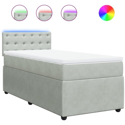 vidaXL Box spring postelja z vzmetnico svetlo siv 90x190 cm žamet, (21304865) Cene