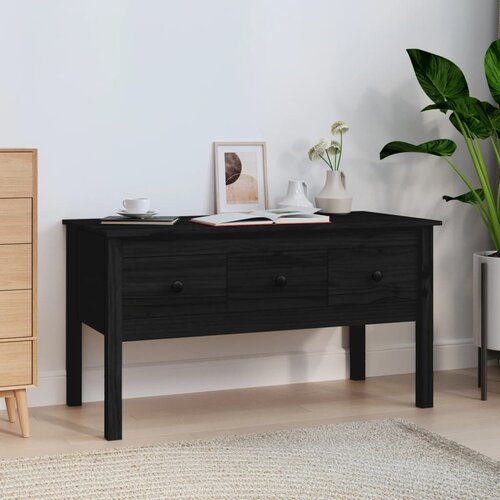 The Living Store Klubska mizica črna 102x49x55 trdna borovina - Klubska Mizica, (21573224) Cene