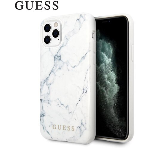  Maska Guess Faceplate Marble za iPhone 11 Pro bela Cene