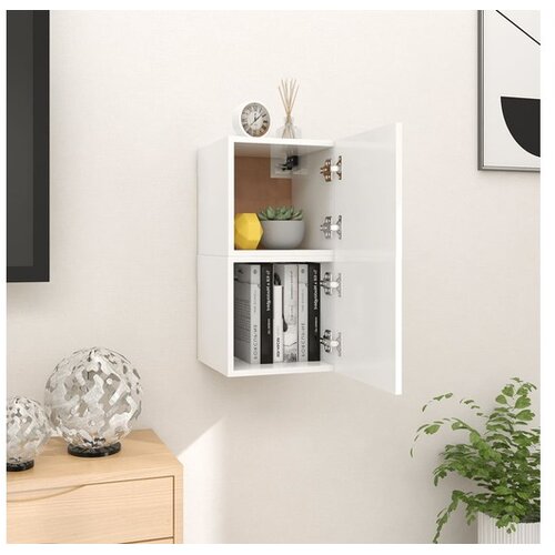  Stenske TV omarice 2 kosa bele 30,5x30x30 cm Cene