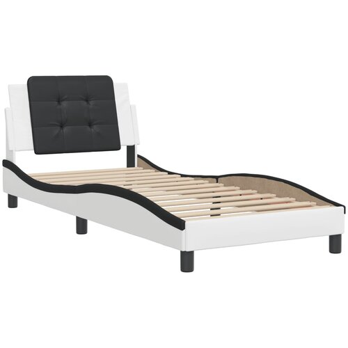 vidaXL Posteljni okvir z vzglavjem bel in črn 80x200 cm umetno usnje, (21111352) Cene