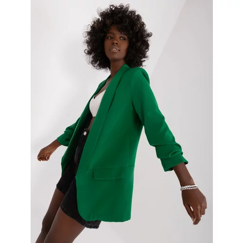 Fashion Hunters Lady's dark green jacket without fastening