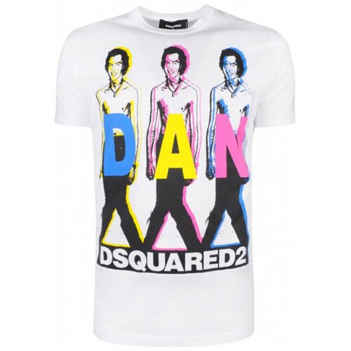 Dsquared Majice s kratkimi rokavi T-SHIRT S74GD0498 WHITE Bela Cene