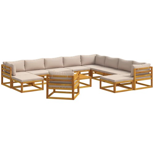  Set sofe 12 kom. Prirodna Čvrsto drvo akacije Cijene