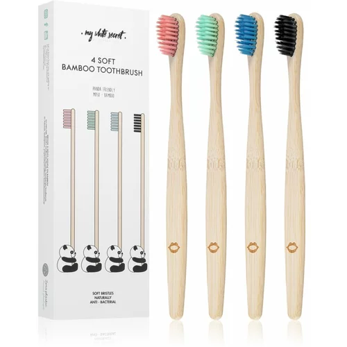 My White Secret Bamboo Toothbrush bambusova zobna ščetka soft 4 kos
