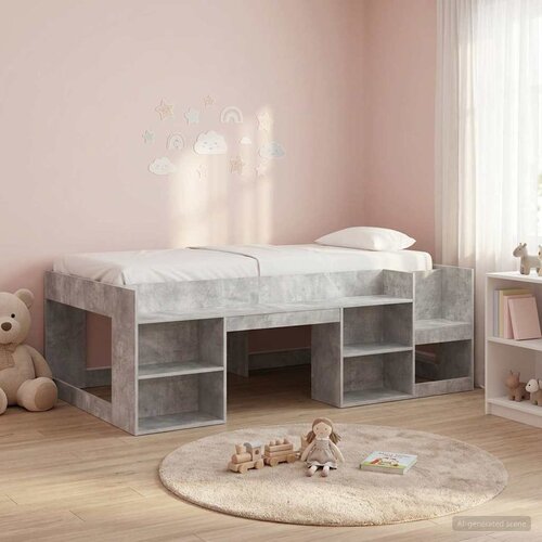  Krevet za djecu s ladicama Betonska siva 90 x 190 cm Slike