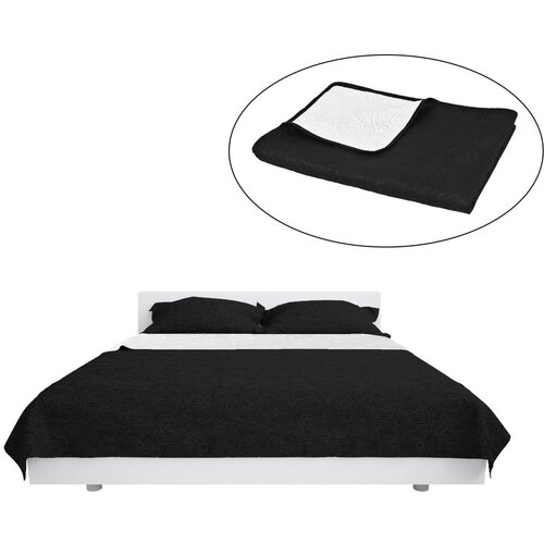 VidaXL Dvostransko pre&amp;scaron;ito pregrinjalo 230x260 cm črno in belo Slike