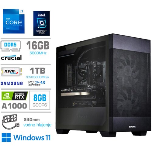 MEGA Računalnik MT S7X i7-13700F/A1000/16GB-DDR5/1TB/750W/Win11Pro/črna, (5000427918) Slike