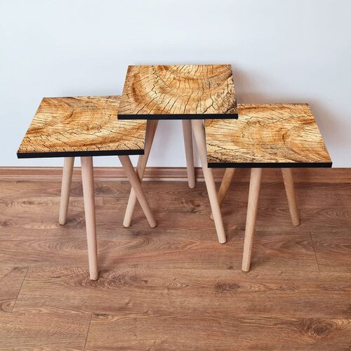 Hanah home 3Shp351 - camel camel nesting table (3 pieces) Cene