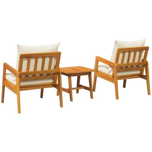  3-dijelni Bistro Set s Jastucima od Masivnog Drva Akacije Slike