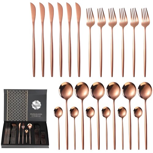 Oem 24-dijelni set pribora QU-26399 - Zlatno Ružičasta Cijene